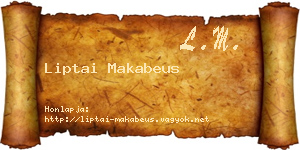 Liptai Makabeus névjegykártya